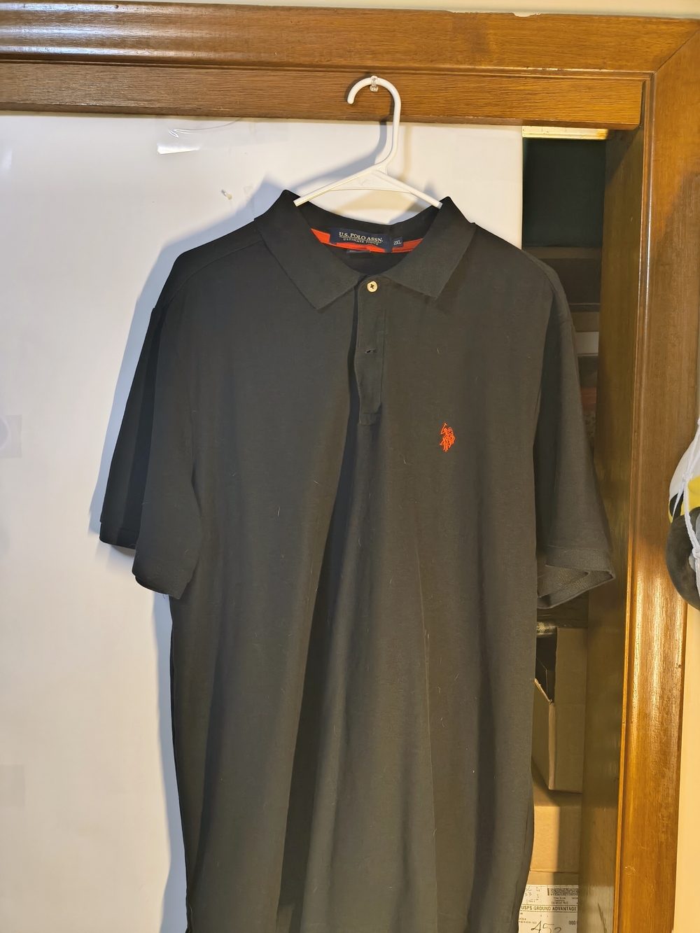 U.S. Polo Assn. Men’s Black Polo Shirt with Red Logo